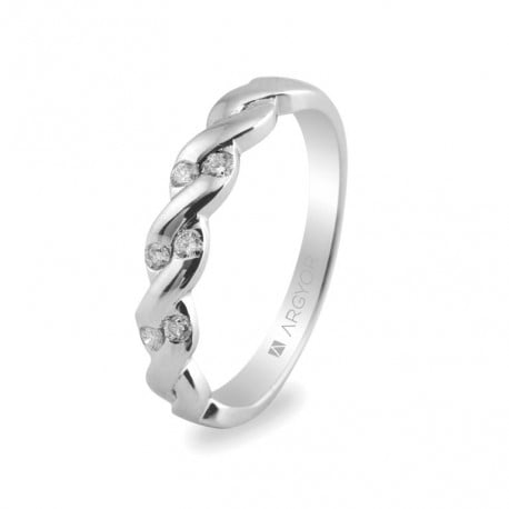 Eljegyzési gyűrű 18k fehéraranyból 6 gyémánttal 0,21 karát 74B0020