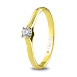 Eljegyzési gyűrű 18k solitaire aranyból gyémánttal 0,08 karát 74A0503 | Argyor