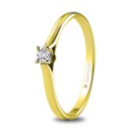 Eljegyzési gyűrű 18k solitaire aranyból gyémánttal 0,03 karát 74A0501 | Argyor