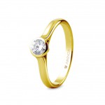 Eljegyzési gyűrű solitaire aranyból chatón gyémánttal 74A0043 | Argyor