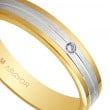 Karikagyűrű 18k kétszínű aranyból gyémánttal 5240406D
