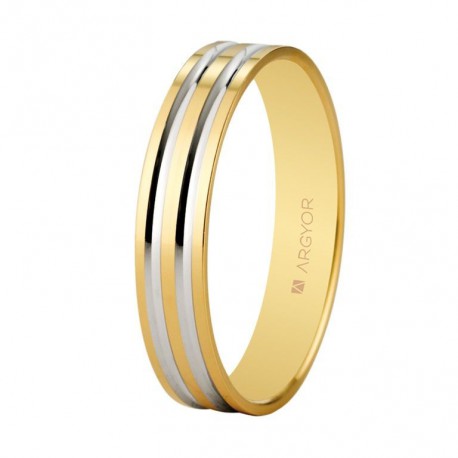 Karikagyűrű 18k kétszínű aranyból 4mm 5140210R